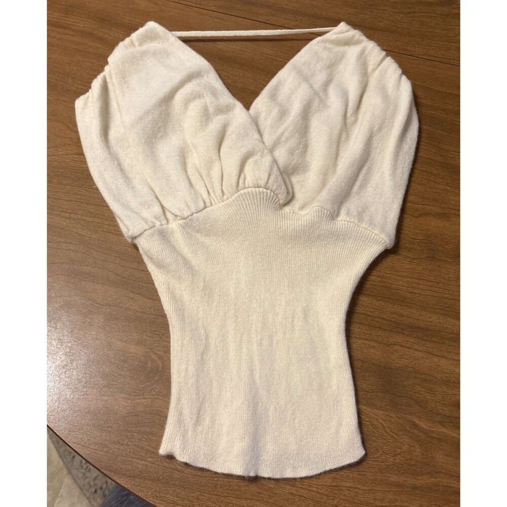 Women’s Reformation White Cashmere V-neck Sleeveless Sweater Size XS